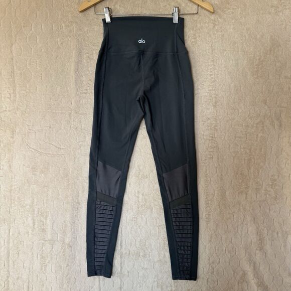 Alo Yoga Leggings Womens XS (2-4)‎ Gray High Waisted Moto Gym Running Athleisure - Picture 13 of 16